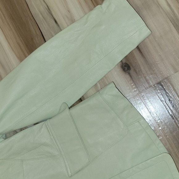 bebe Real Mint Green Leather Jacket - Picture 6 of 16